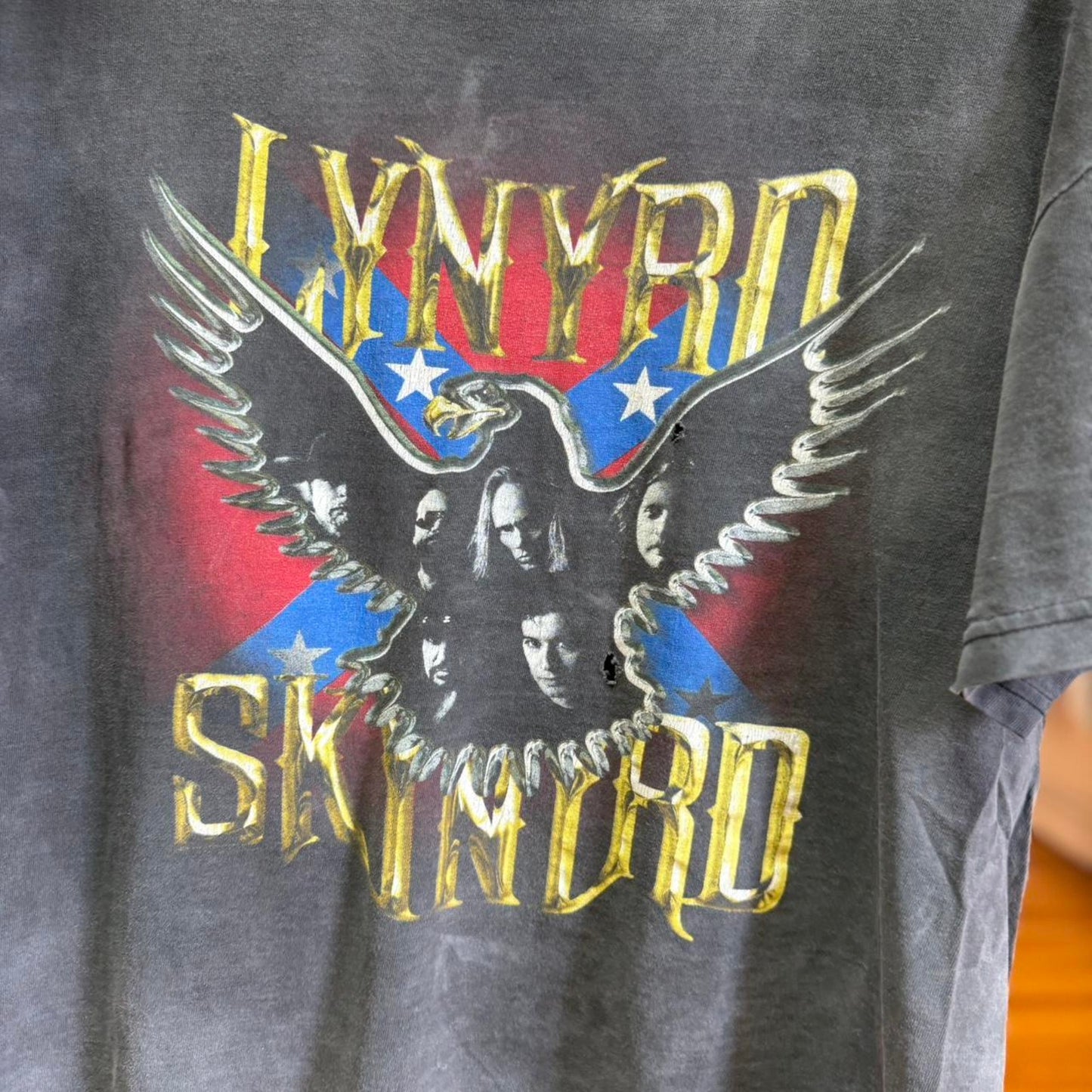 Vintage 90s Faded Black Lynyrd Skynrd Band T-Shirt