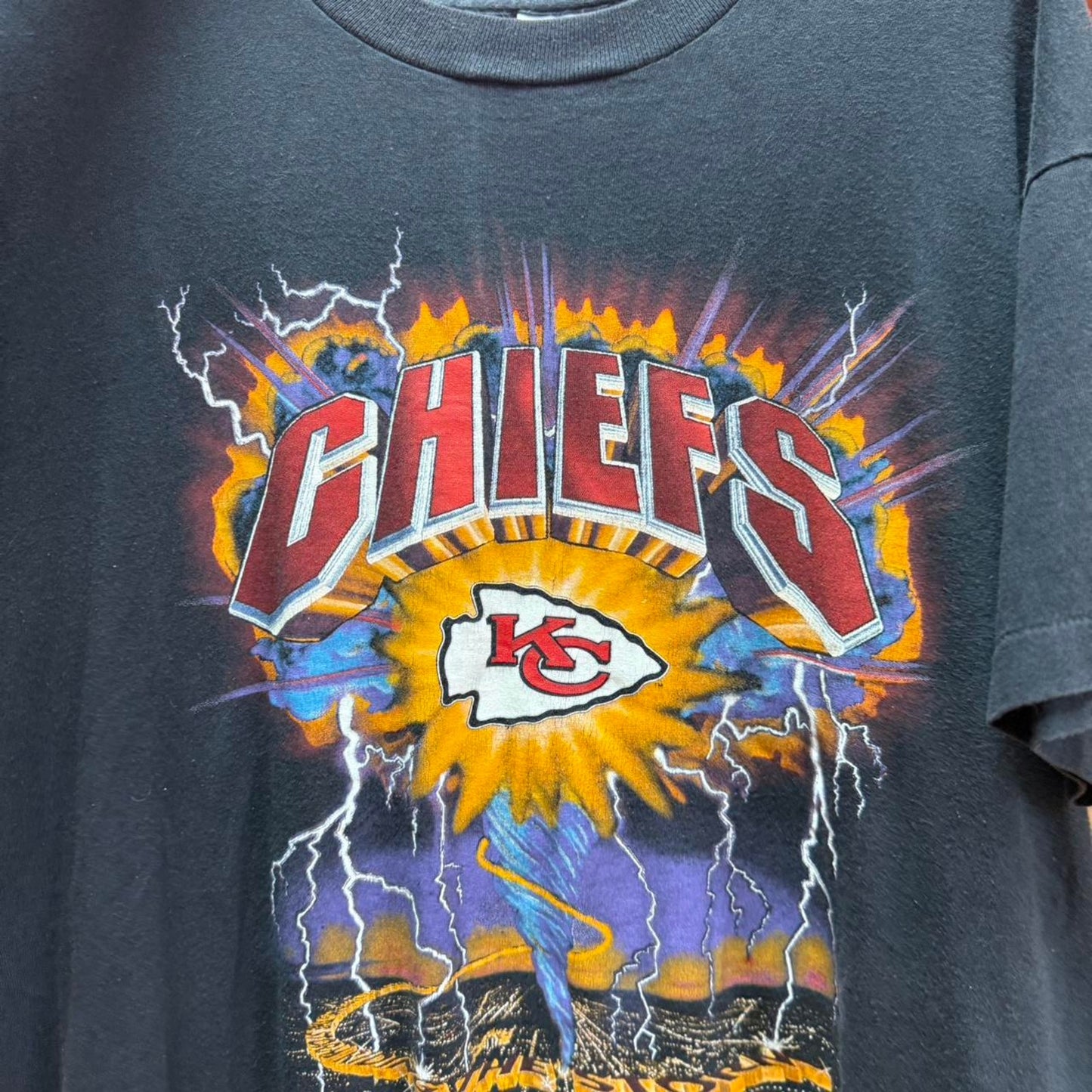 Vintage 90s Kansas City Chiefs Lightning NFL Football T-Shirt