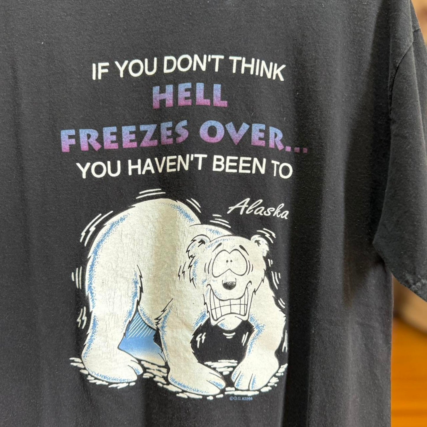 Vintage 90s Hell Freezes Over Polar Bear Animal Nature T-Shirt