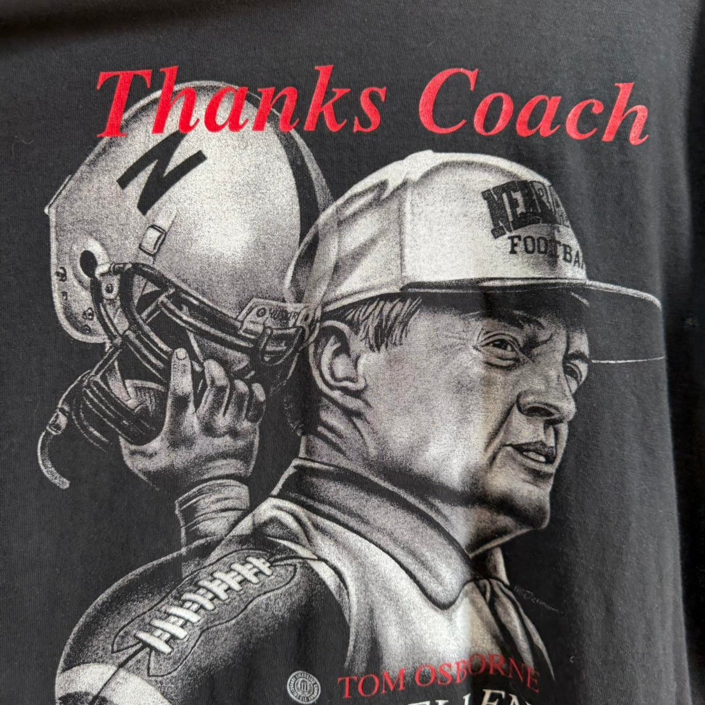 Vintage 90s Nebraska Huskers Thanks Coach Tom Osborne T-Shirt