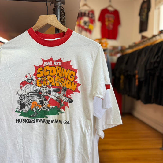 Vintage 80s Nebraska Huskers Scoring Explosion Tank T-Shirt