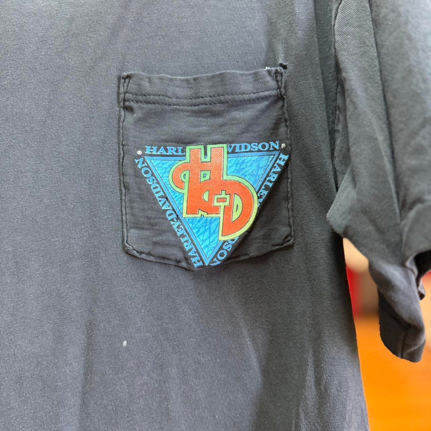 Vintage 90s Harley Davidson Motorcycles Biker Pocket T-Shirt