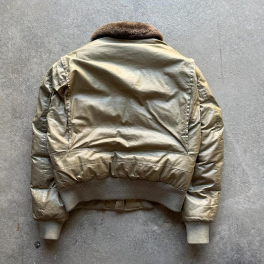 Vintage Polo Ralph Lauren G1 Bomber Fur Lined Jacket - Medium