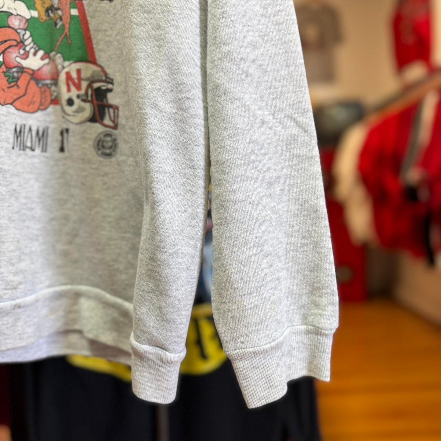Vintage 90s Nebraska Huskers National Champs Cartoon Crewneck