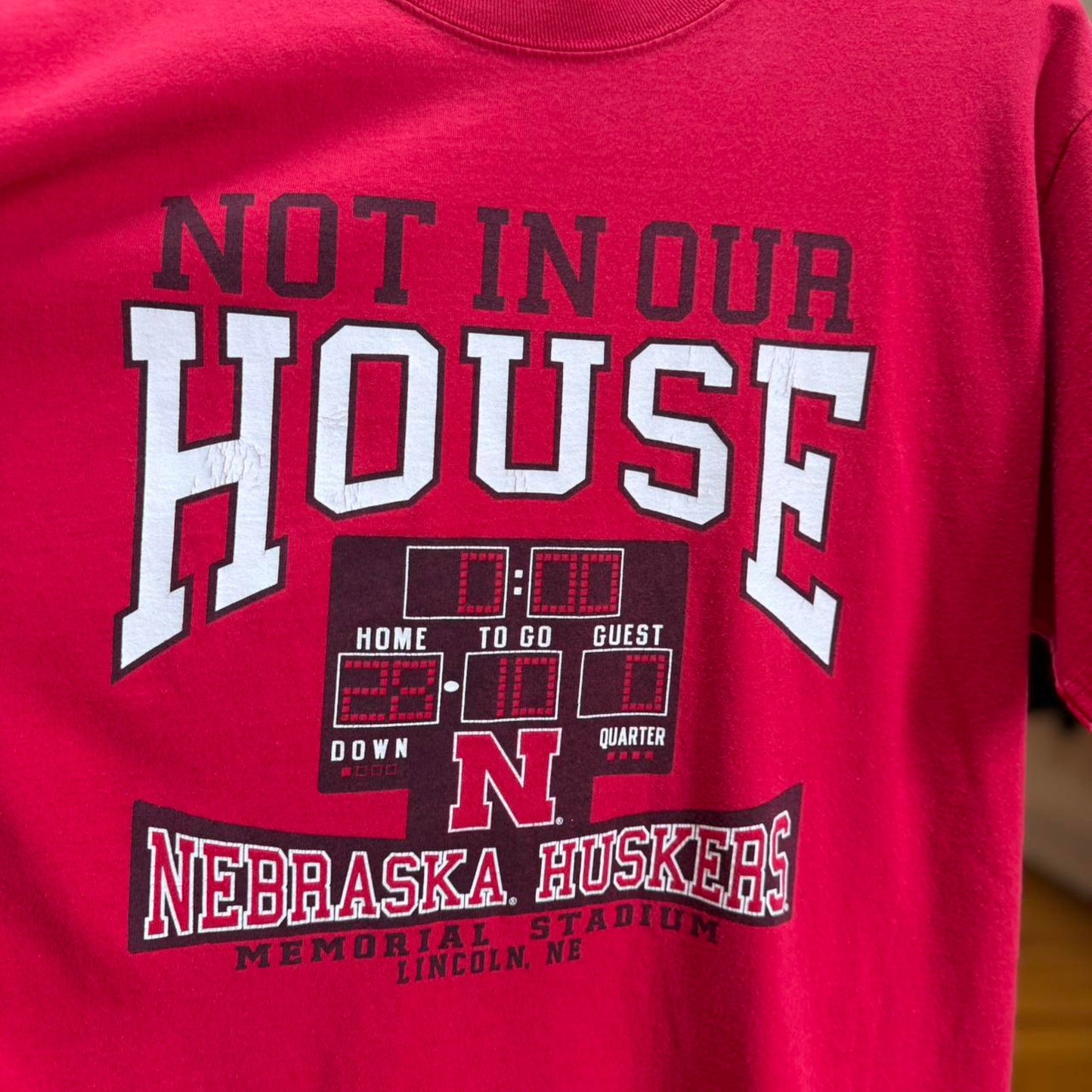 Vintage Y2K Nebraska Huskers Not in Our House T-Shirt
