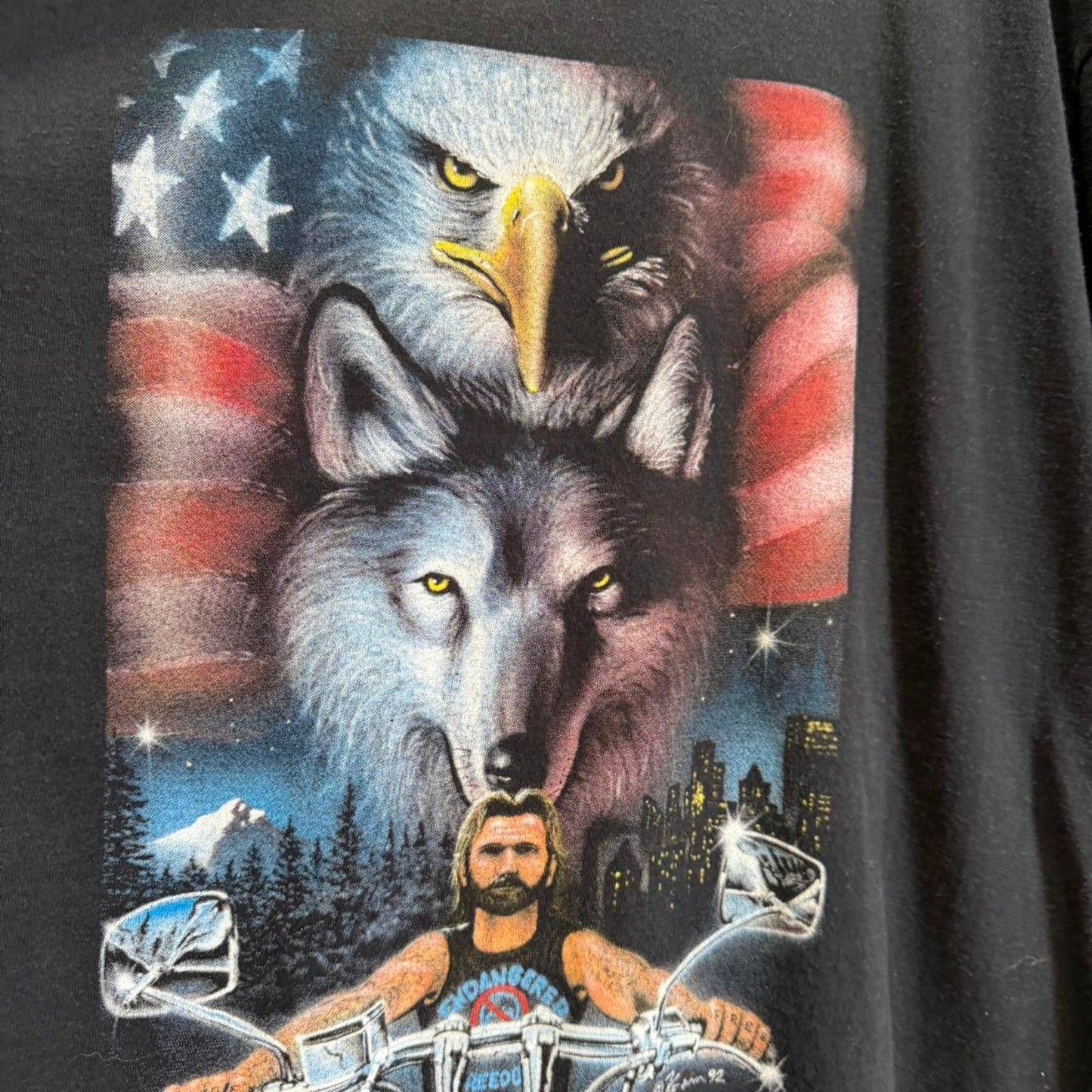 Vintage Y2K Sturgis Biker Motorcycle Eagle Wolf T-Shirt