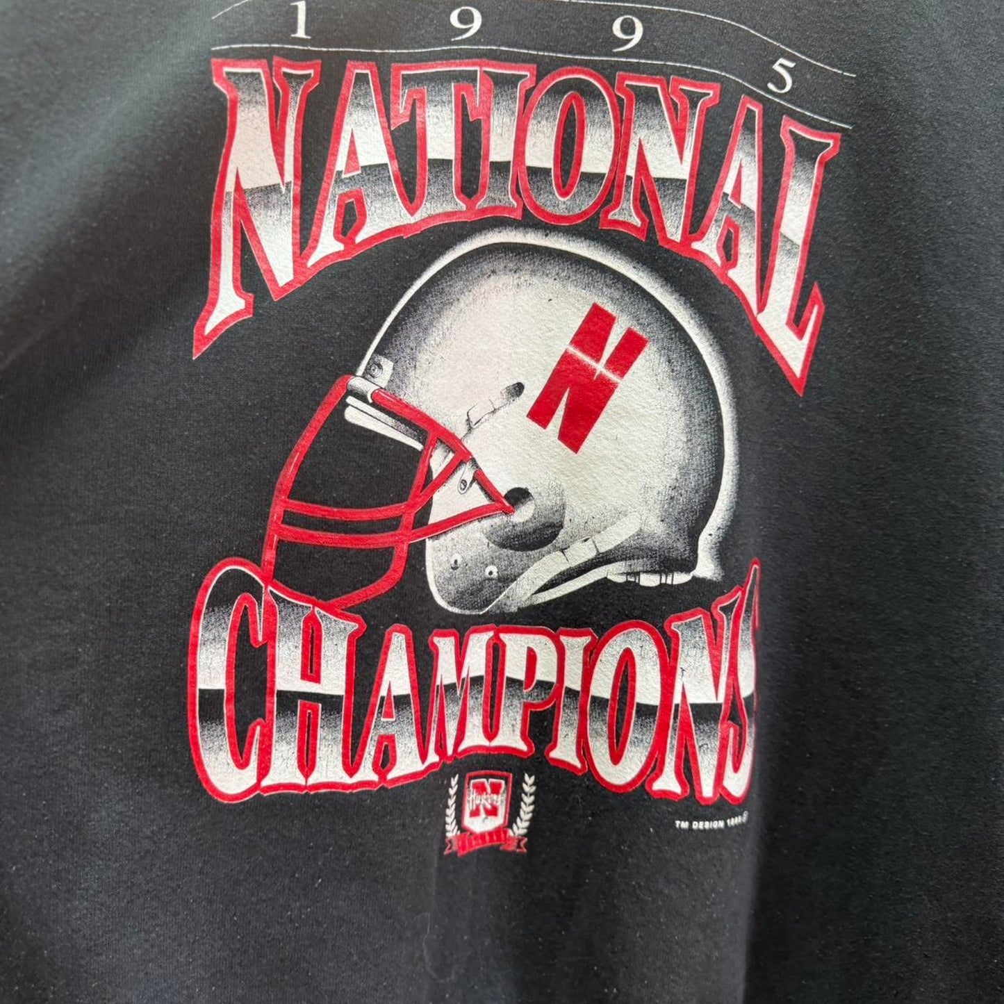 Vintage 90s Nebraska Huskers National Champions Helmet Crewneck