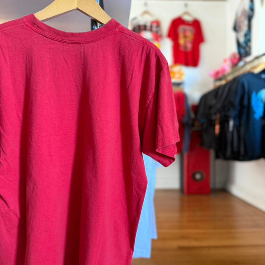 Vintage 90s Nike Swoosh Logo Silver Red T-Shirt