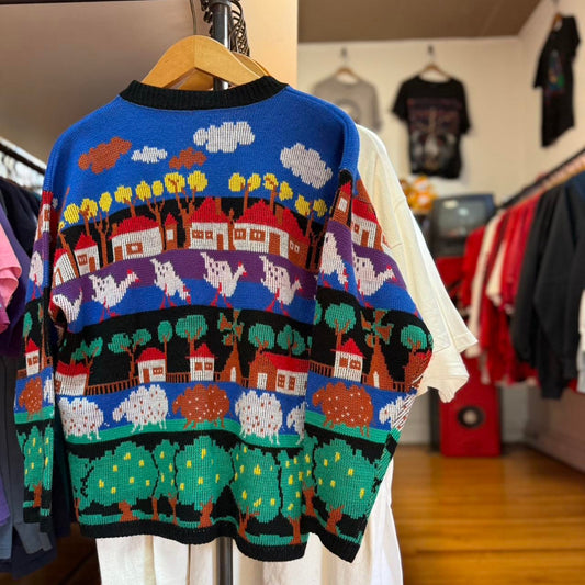 Vintage 90s Farm Animal Cute Sweater - Large