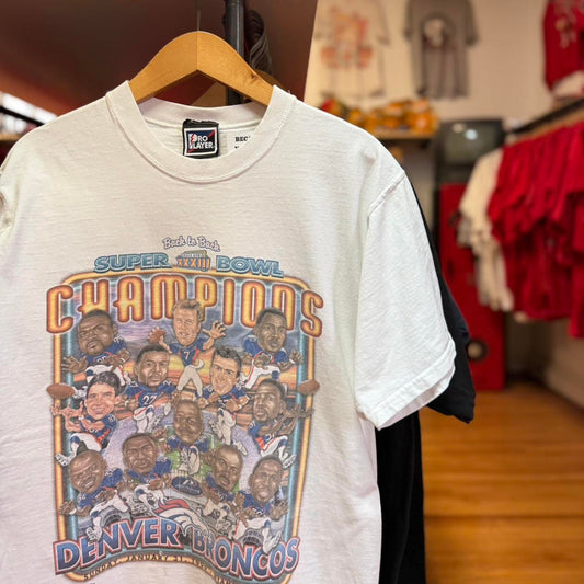 Vintage 90s Denver Broncos Super Bowl Champions Caricature T-Shirt
