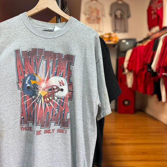 Vintage 90s Nebraska Huskers VS Michigan Helmet Football T-Shirt - X-Large