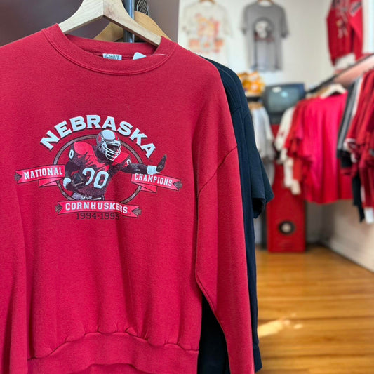 Vintage 90s Nebraska Huskers Football Player Crewneck