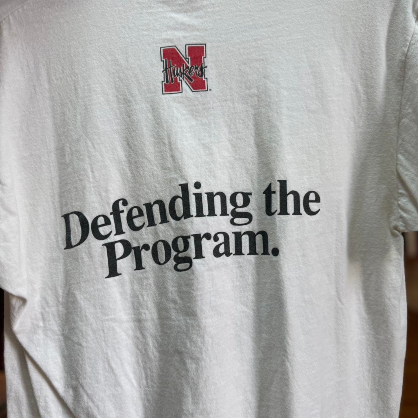 Vintage 90s Nebraska Huskers CBS Football T-Shirt - Large