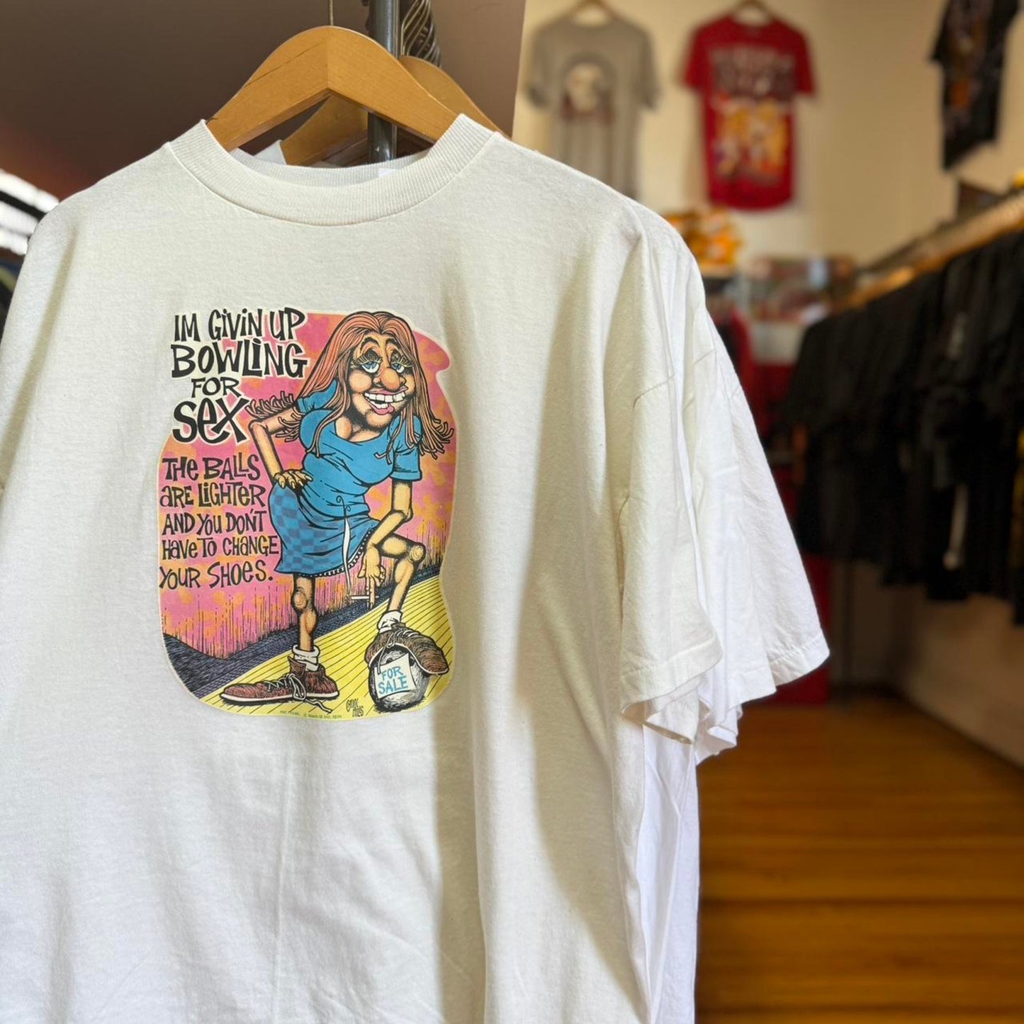 Vintage Bowling Give Up For Sex Joke Humor T-Shirt