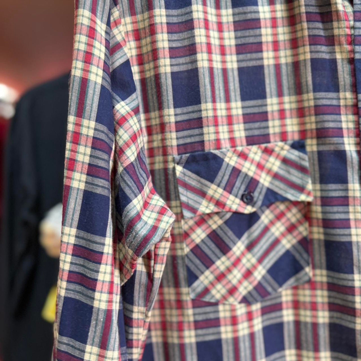 Vintage 90s Plaid Button Up Shirt - Medium