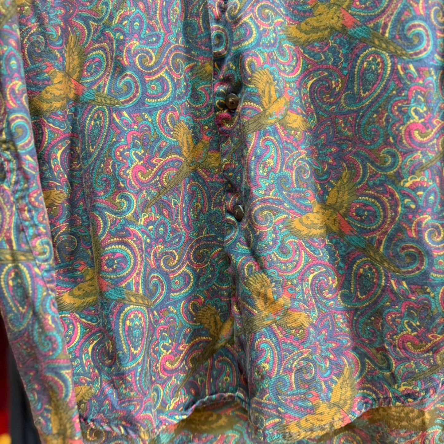 Vintage 90s Gap Pheasant Animal All Over Print Shirt - Medium