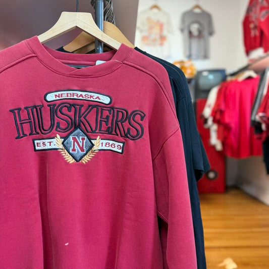 Vintage 90s Nebraska Huskers Embroidered Crewneck