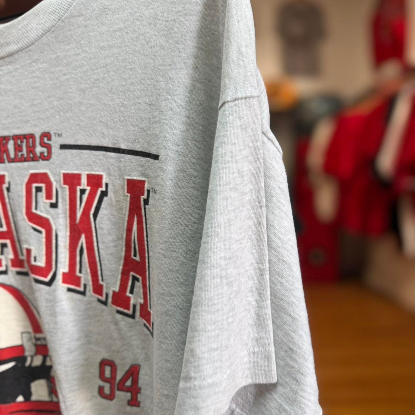 Vintage 90s Nebraska Huskers National Champs Helmet T-Shirt - Large