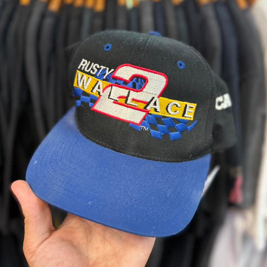 Vintage 90s Rusty Wallace NASCAR Racing Race Car Snapback