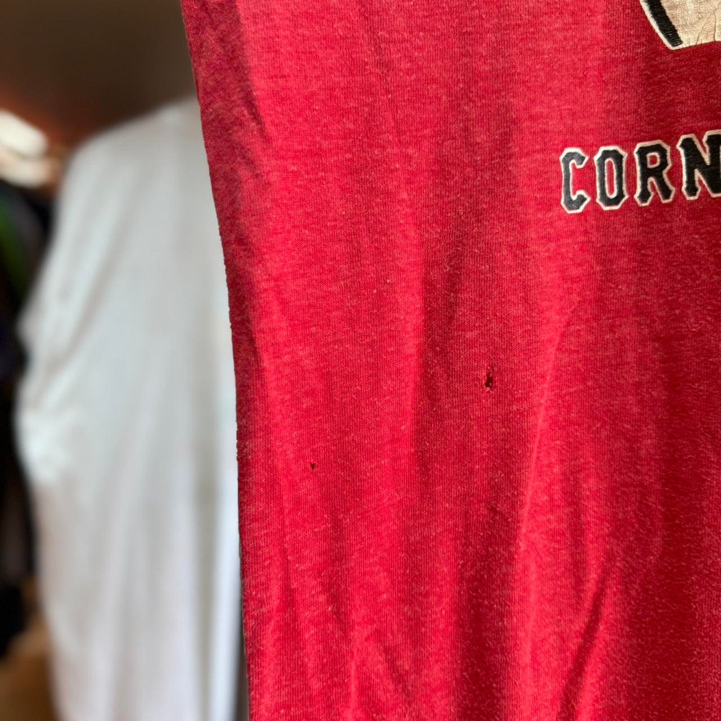 Vintage 80s Nebraska Huskers Helmet Striped Sleeve T-Shirt