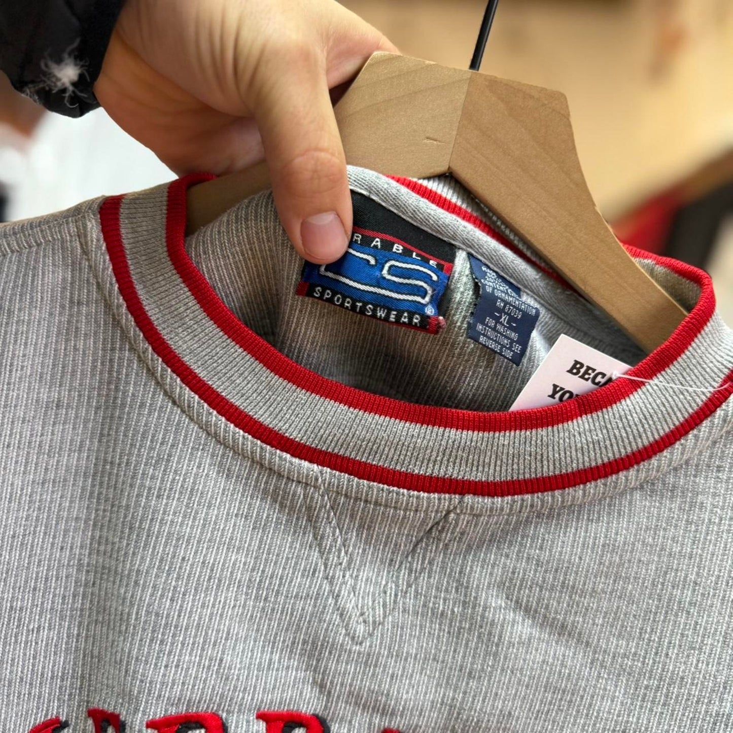 Vintage 90s Nebraska Huskers Ringed Sleeve Crewneck - Large