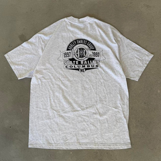 Vintage 90s Nebraska State Rally Harley Davidson Motorcycles Biker T-Shirt - XX-Large