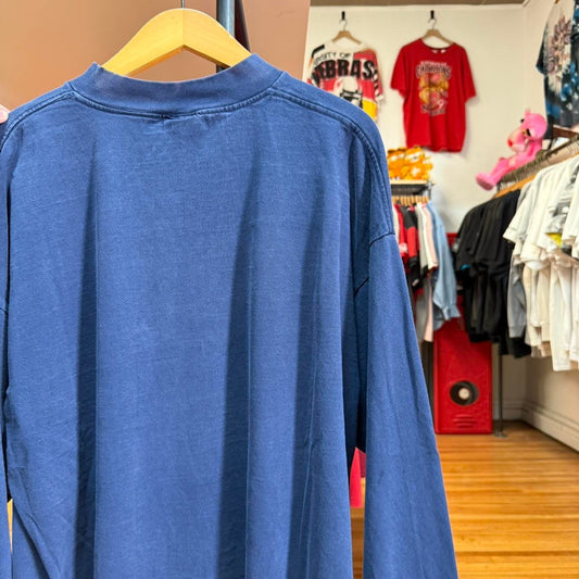 Vintage 90s Nike Mock Neck Swoosh Check Long Sleeve T-Shirt