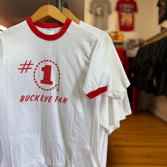 Vintage 80s Wisconsin Badgers  Buckeye Fan Ringer T-Shirt