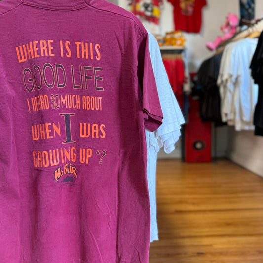 Vintage 90s No Fear Growing Up Humor Text T-Shirt
