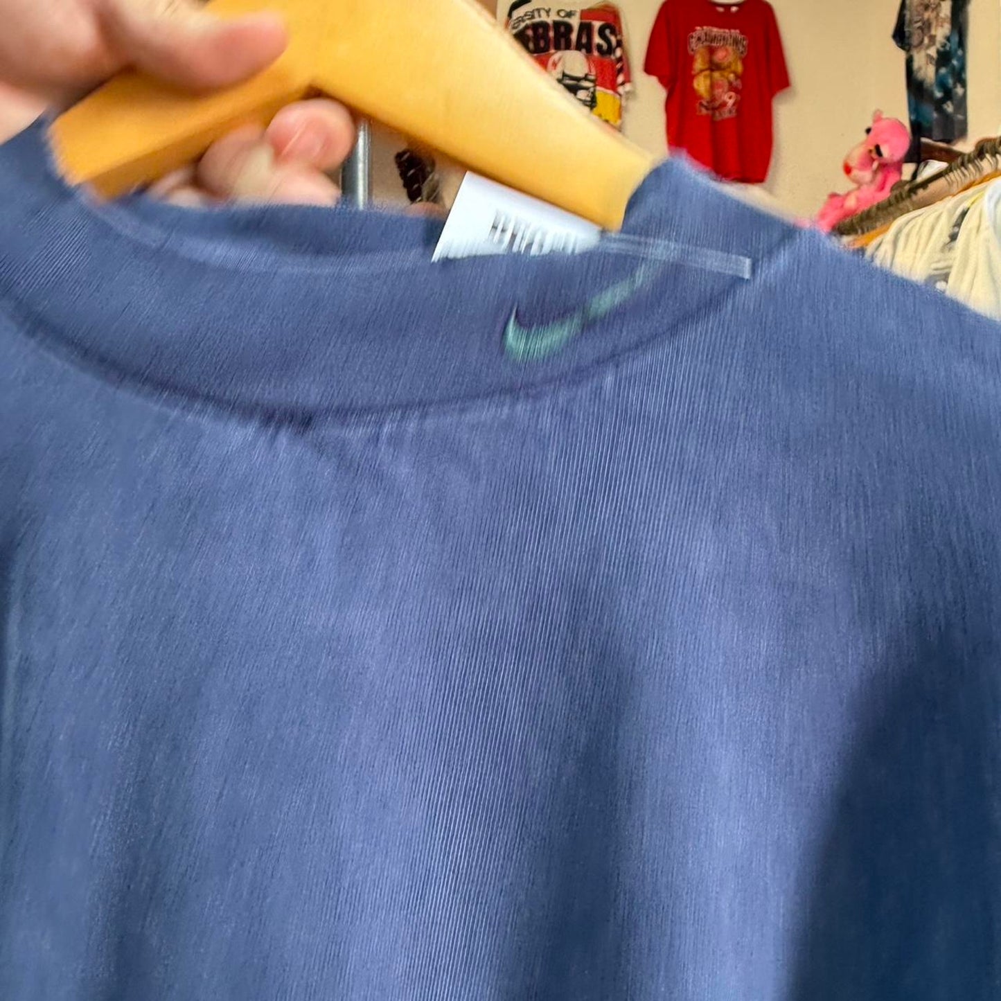 Vintage 90s Nike Mock Neck Swoosh Check Long Sleeve T-Shirt