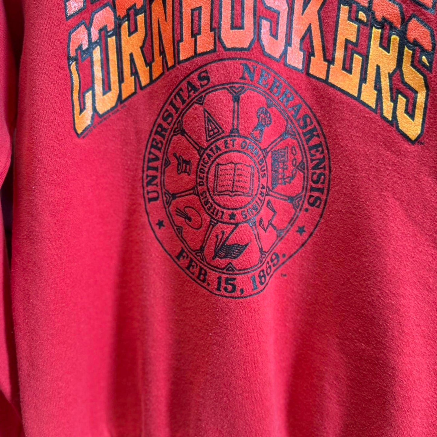 Vintage 90s Nebraska Huskers School Crest Crewneck