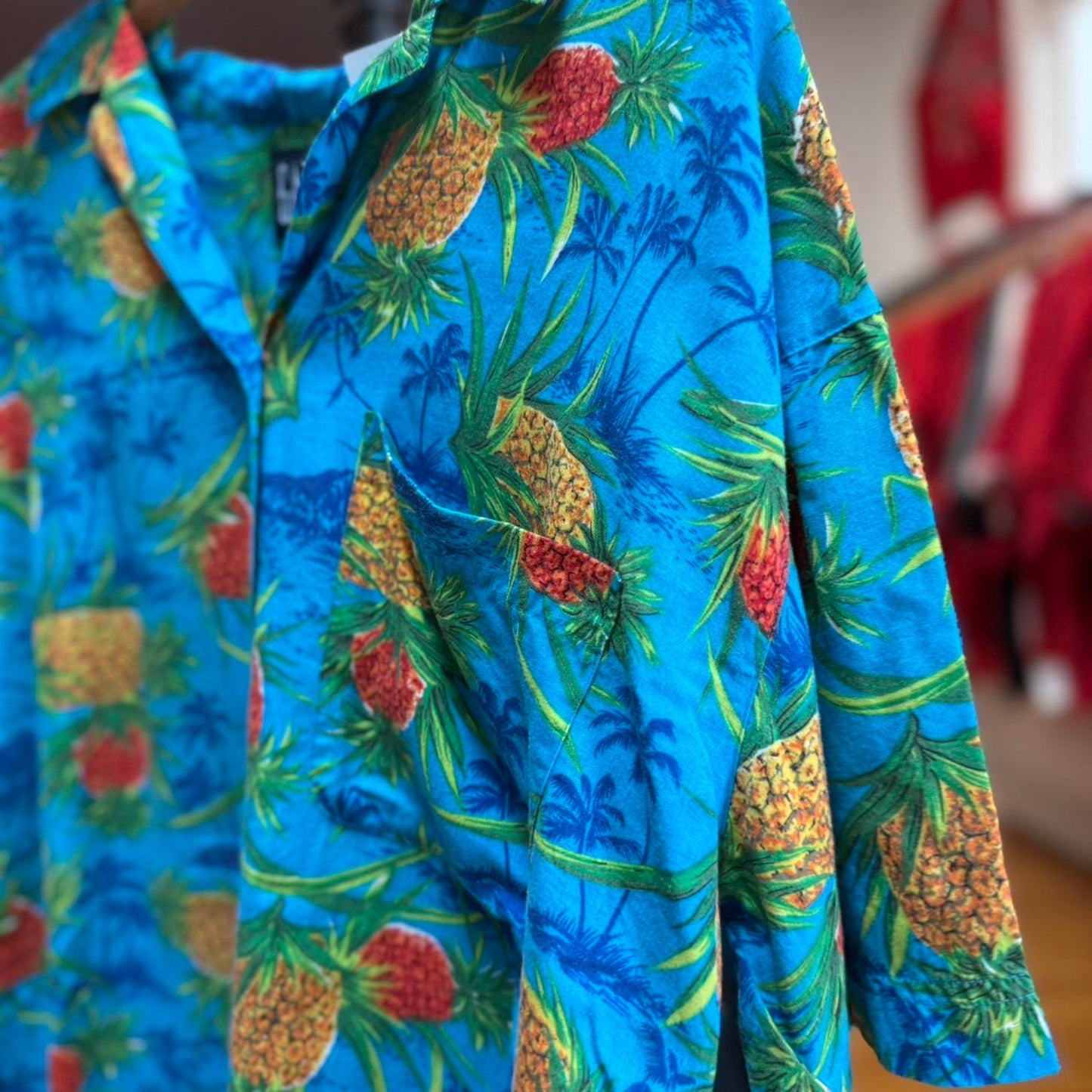 Vintage 90s Gap Floral Hawaiian Loop Collar Shirt - Large