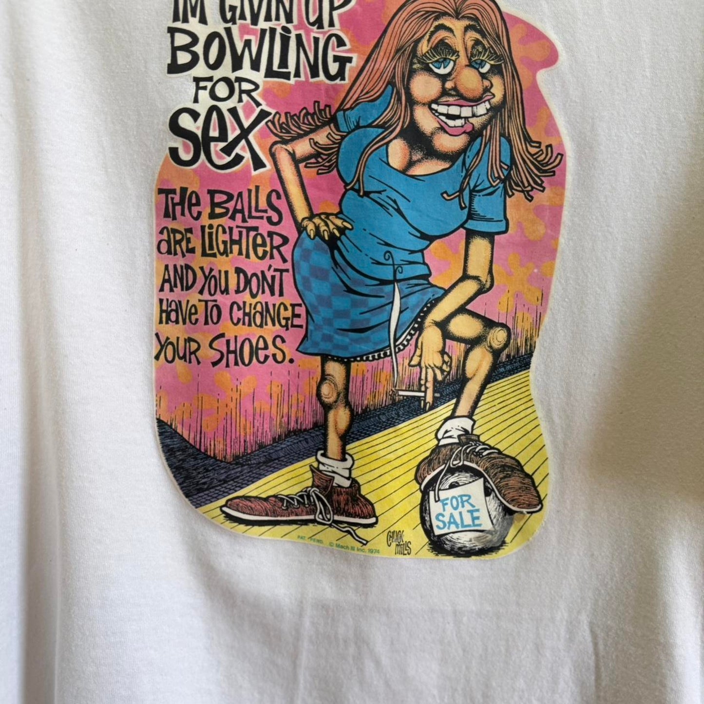 Vintage Bowling Give Up For Sex Joke Humor T-Shirt