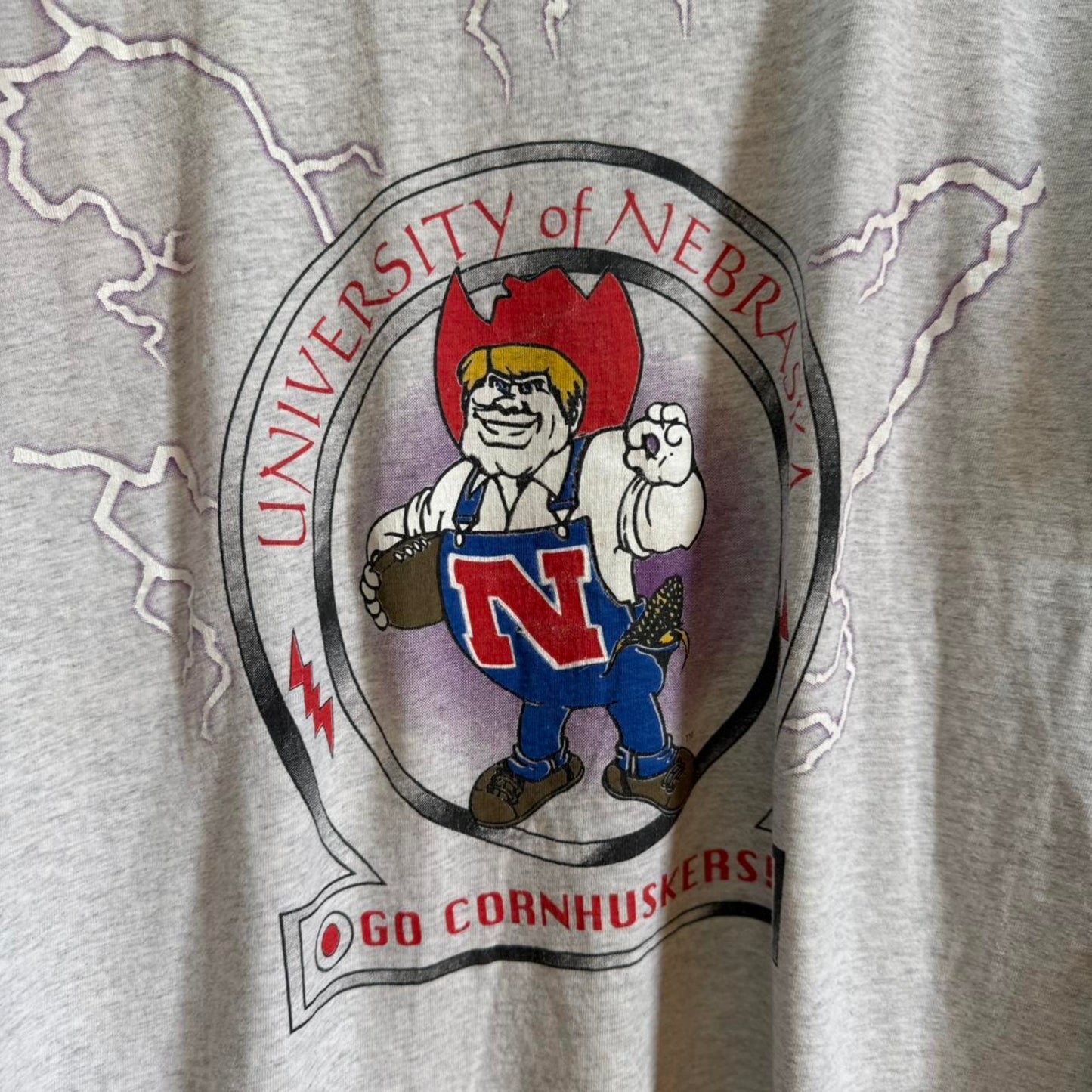 Vintage 90s Nebraska Huskers Herbie Lightning T-Shirt - Large
