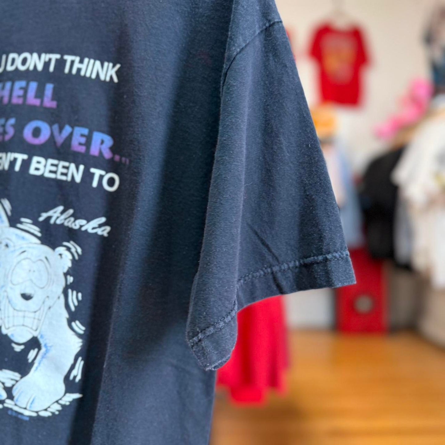 Vintage 90s Hell Freezes Over Polar Bear Animal Nature T-Shirt