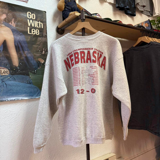 Vintage 90s Nebraska Huskers Vs Miami Canes Lightning Crewneck - X-Large