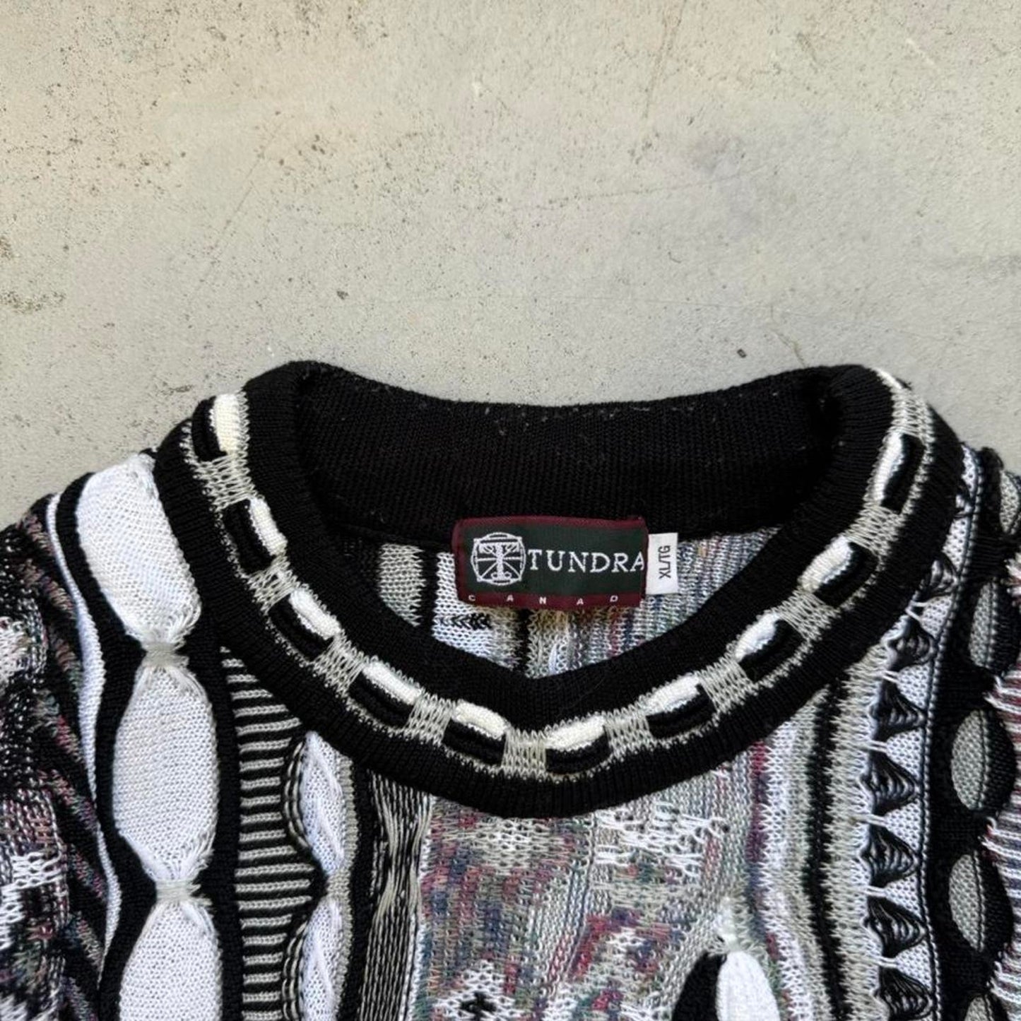 Vintage 90s Tundra Cotton 3D Knit Coogi Style Sweater - X-Large