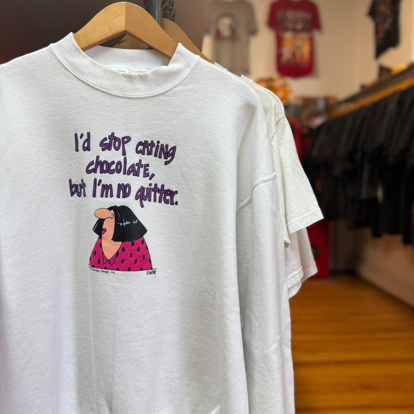 Vintage 90s Stop Eating Chocolate Comic Cartoon Crewneck