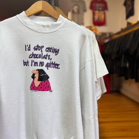 Vintage 90s Stop Eating Chocolate Comic Cartoon Crewneck