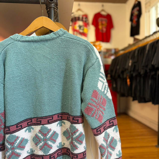 Vintage 90s Knitted Cardigan Sweater - Medium