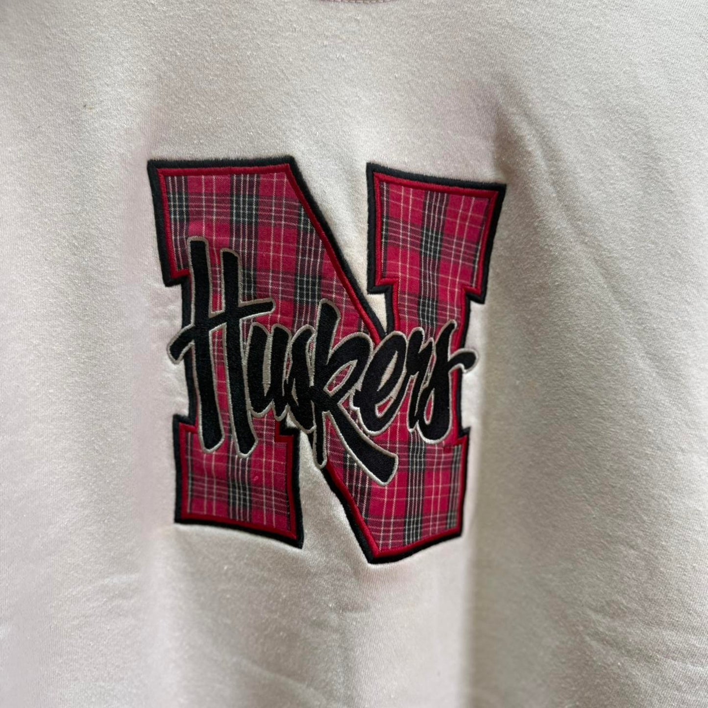 Vintage 90s Nebraska Huskers Plaid N Crewneck