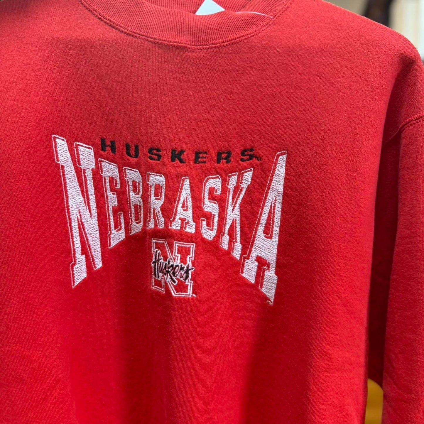 Vintage 90s Nebraska Huskers Embroidery Crewneck