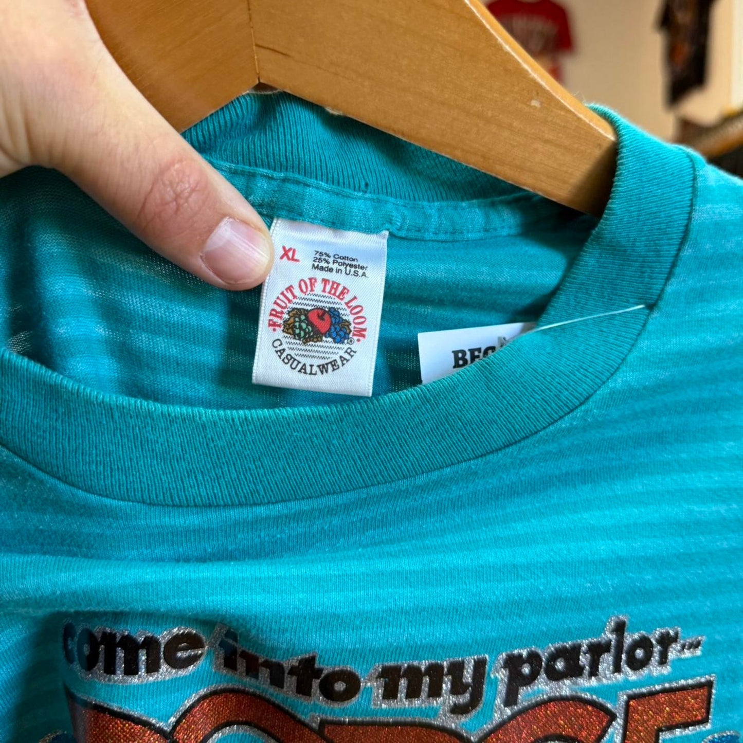 Vintage Dodge Van Striped Glitter Print T-Shirt