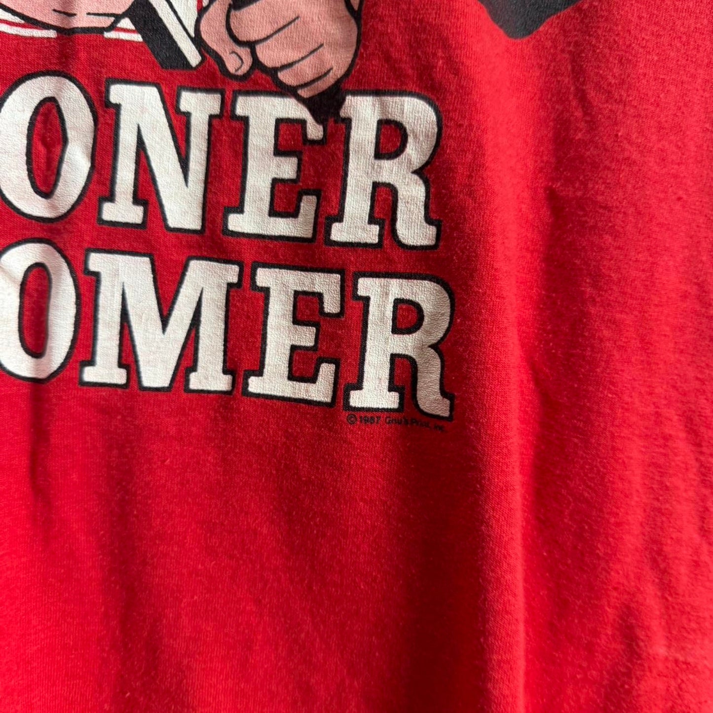 Vintage 90s Nebraska Huskers Sooner Boomer Rambo Football T-Shirt - Medium