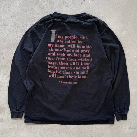 Vintage 90s America It’s Time to Pray Jesus Bible T-Shirt - Medium