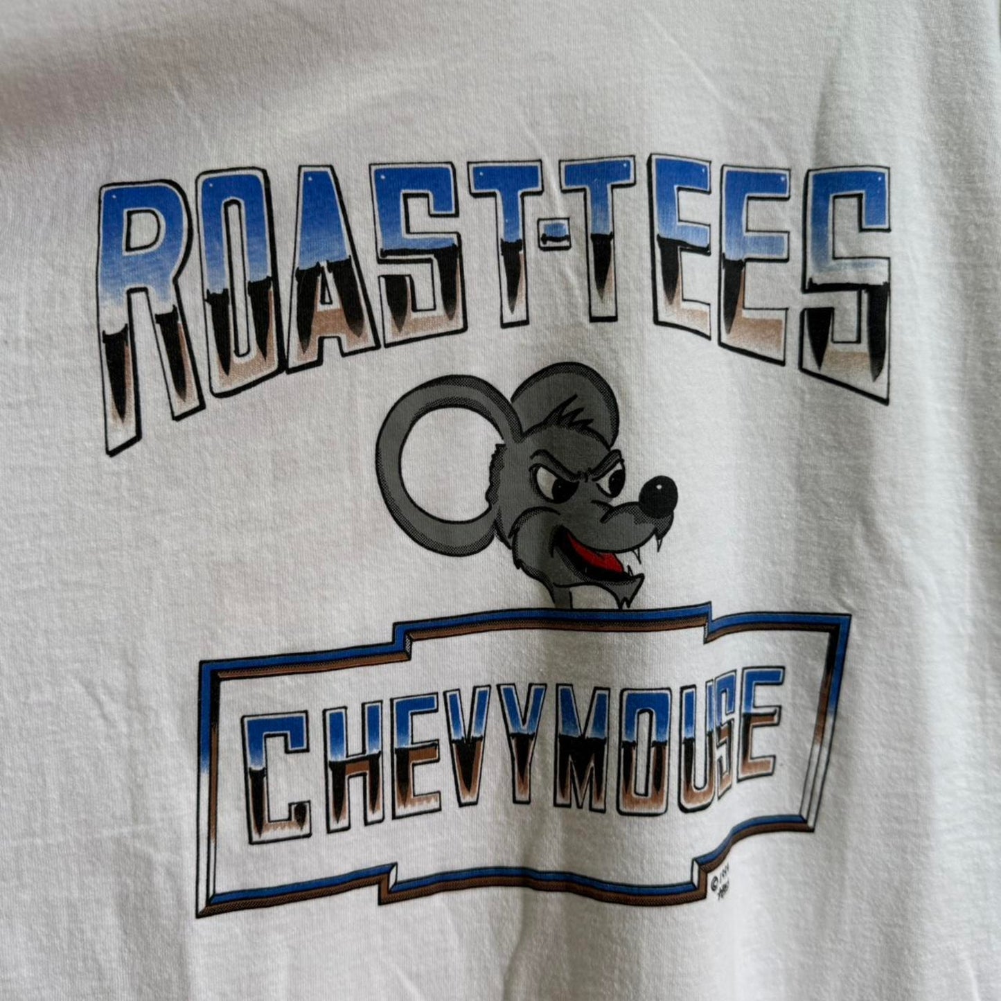 Vintage 90s Chevy Mouse Roast Tee Anti Mustang Ford T-Shirt