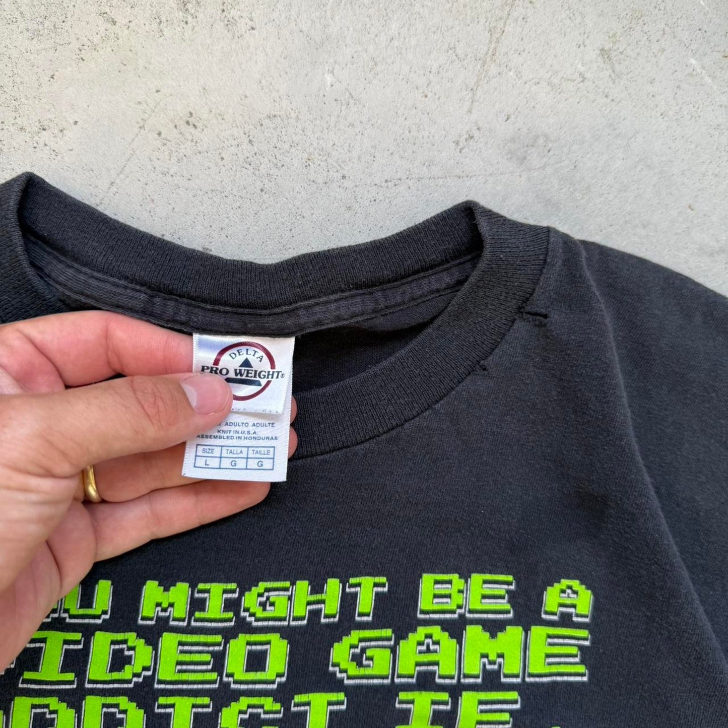 Vintage Y2K Video Game Gamer Text T-Shirt - Large