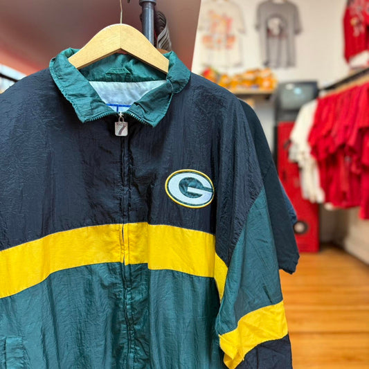 Vintage 90s Green Bay Packers Windbreaker Jacket