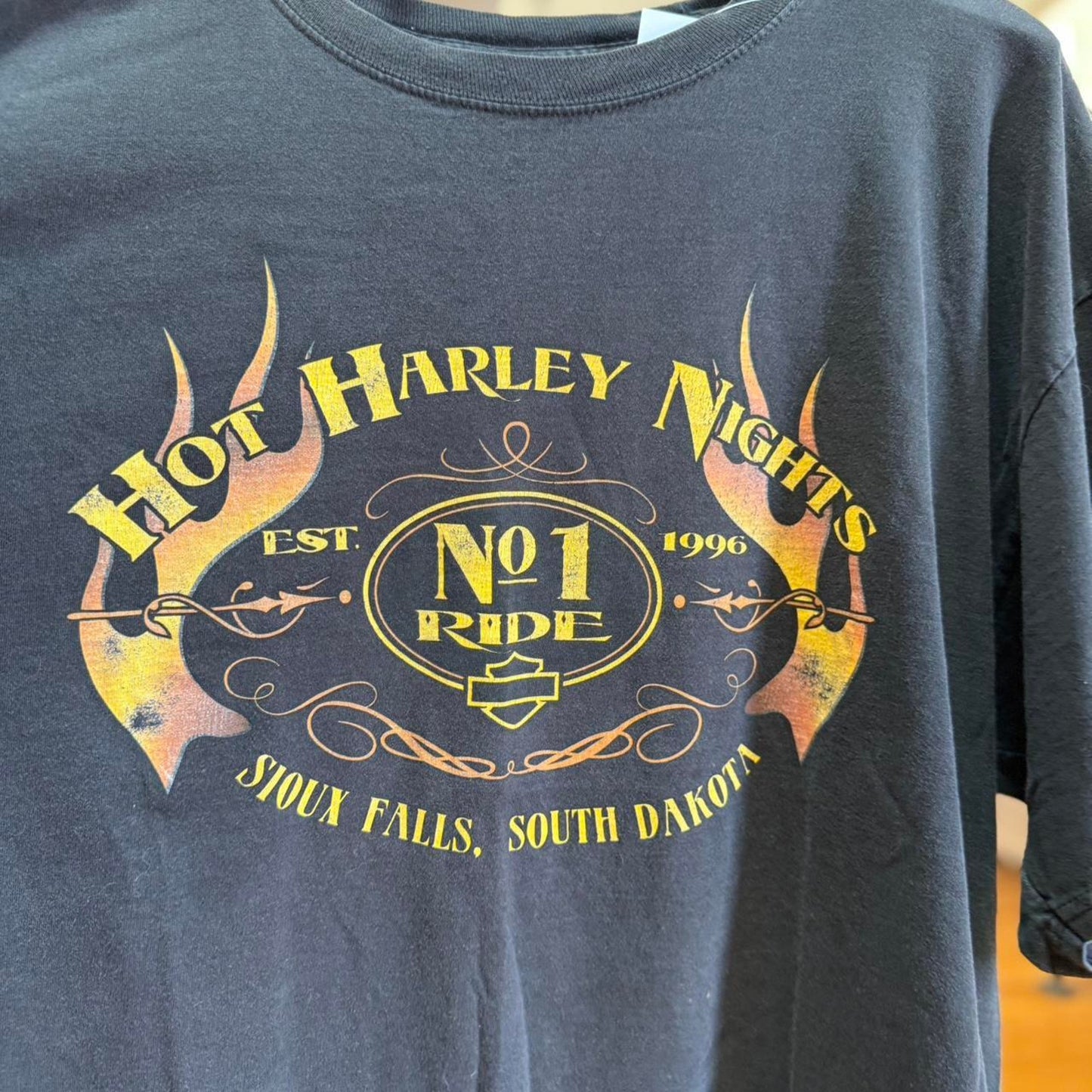 Vintage Y2K Harley Davidson Motorcycles Hot Night Flame Fire T-Shirt