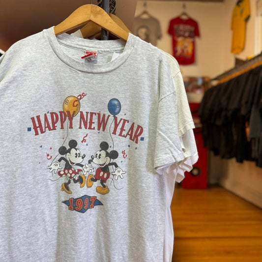 Vintage 90s Disney Mickey Mouse Happy New Year T-Shirt
